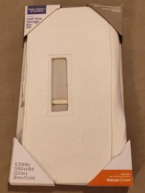 Better Homes And Gardens Cream Fabric Half-Size Storage Bin